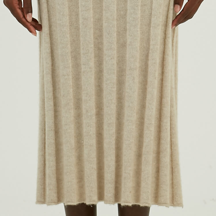 Custom Made Luxury 100% cashmere Long Rib Knitted Dress