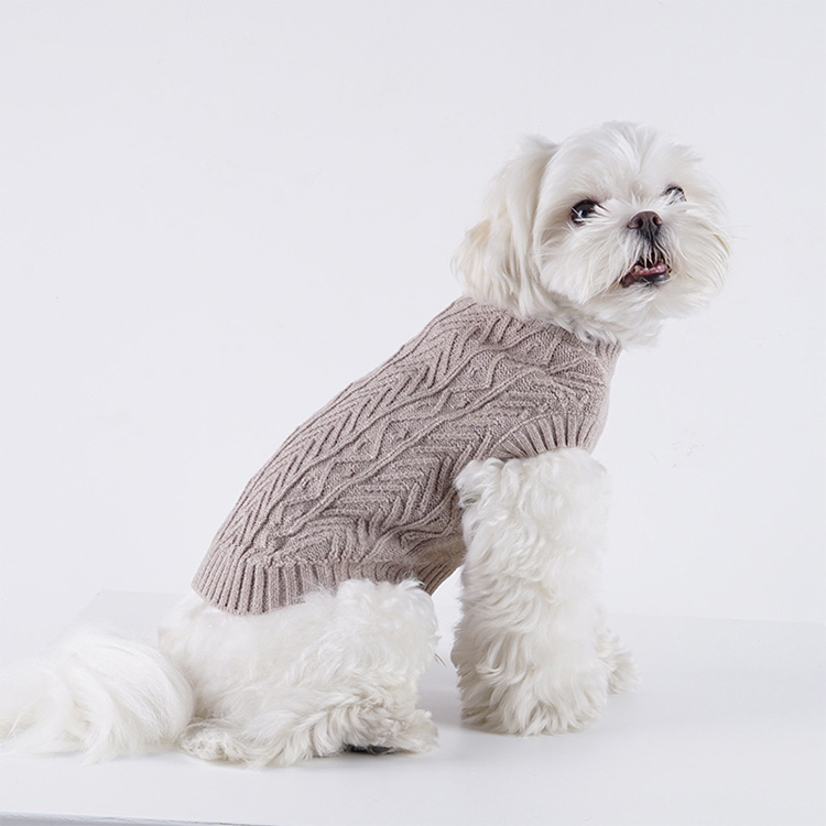 Custom Custom Cat Winter Clothing Solid Cable Puppier Kitty Knitted Jumpers